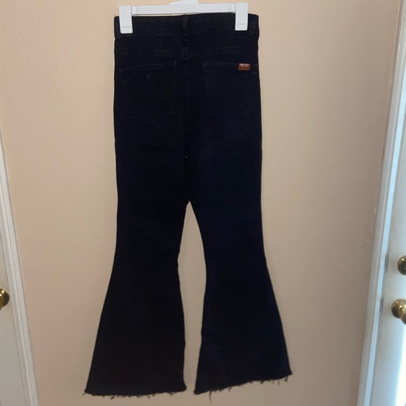 Urban Outfitters black high hem waist ultra flare bell bottom pants y2k jeans - Picture 14 of 16